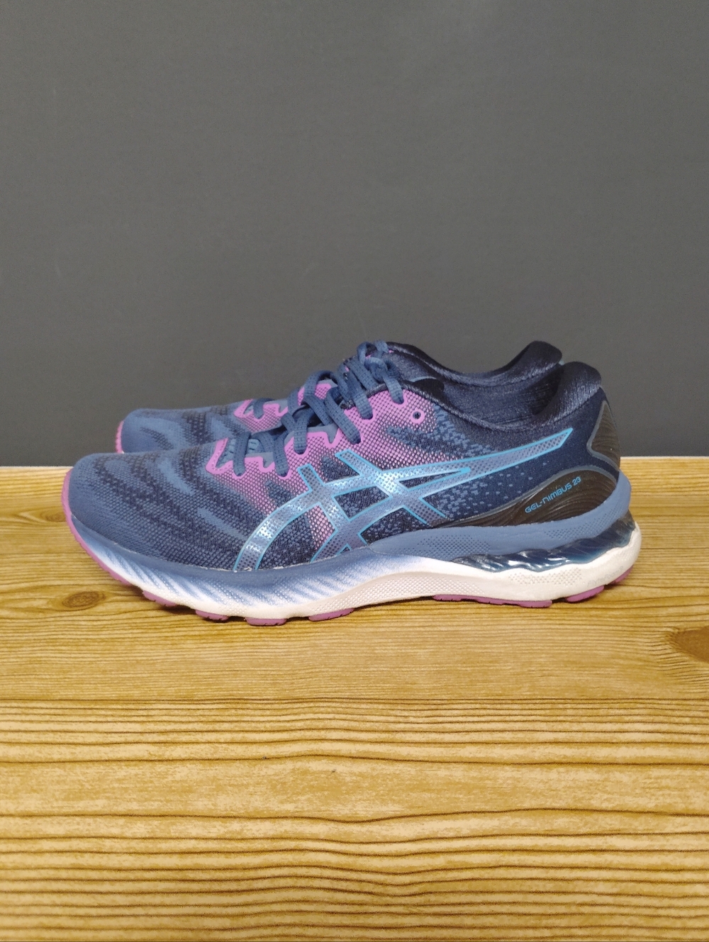Asics Nimbus 23 Women's Navy and Pink Athletic Running Shoes